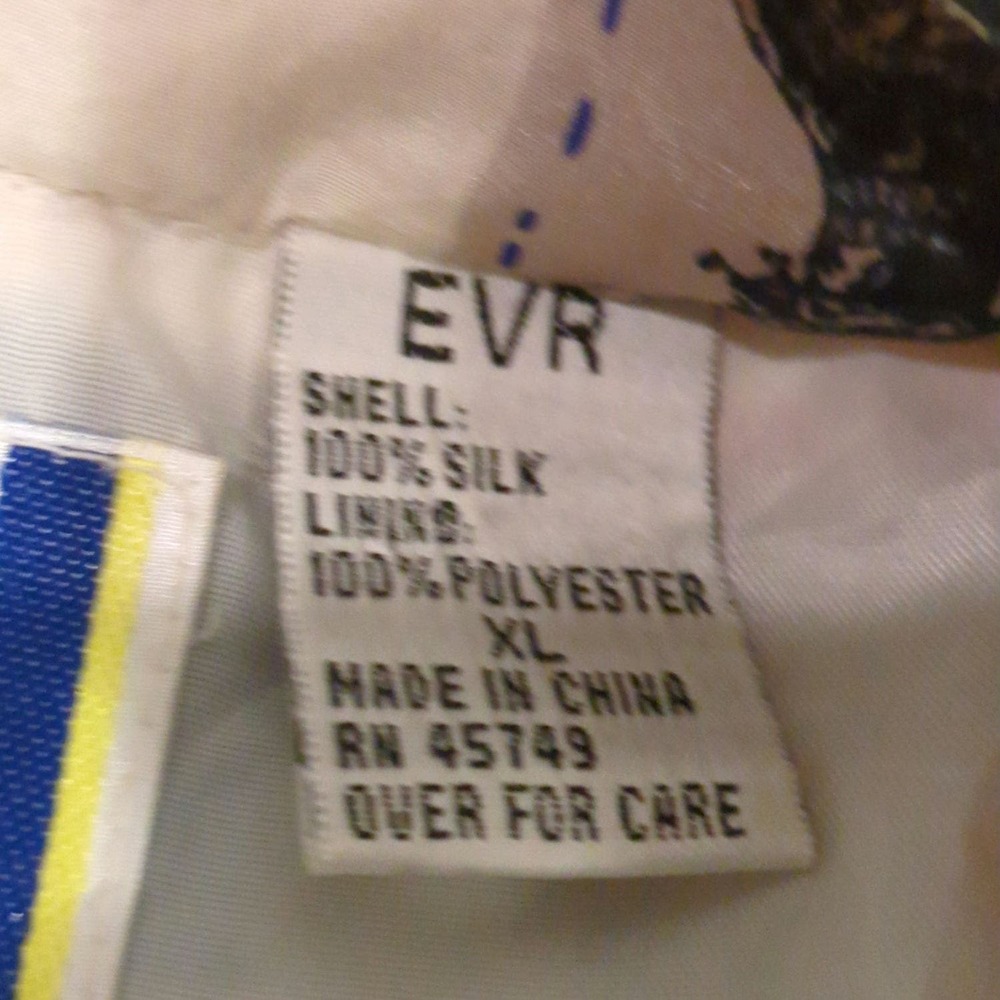 VTG EVR Size XL Air Balloon Full Zip Jacket - 100% Silk (Broken Zipper) - Picture 8 of 8